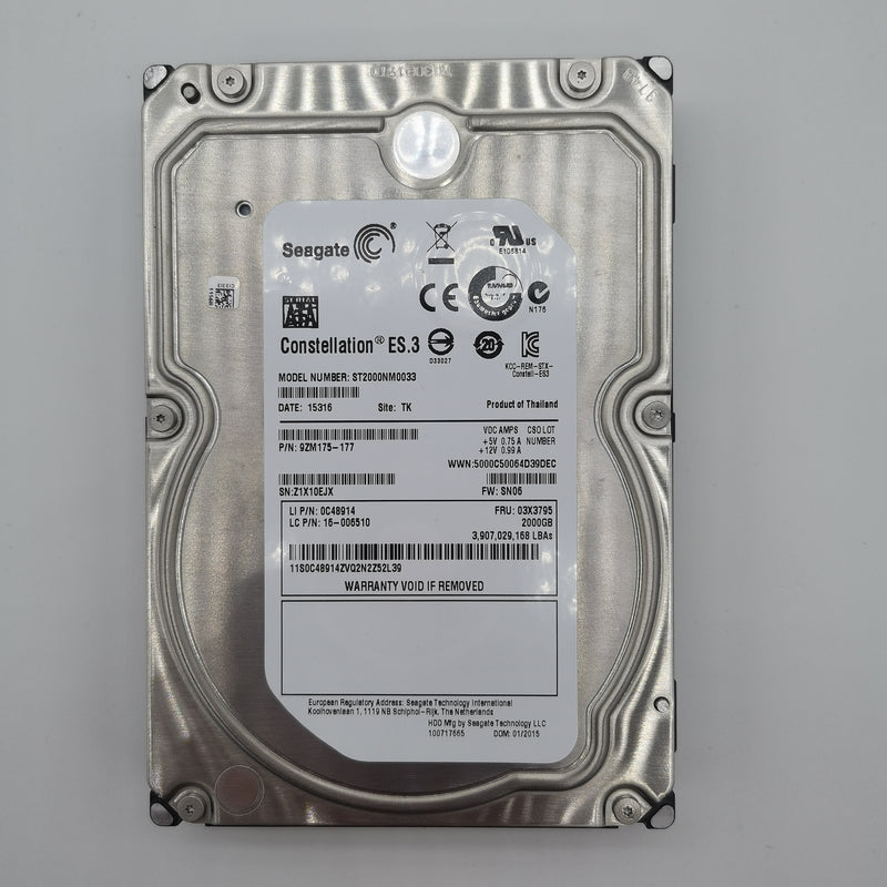 Cache Hot Swap Hard Drive for Lenovo 2TB 7200RPM SATA 6.0 Gbps 3.5" 128MB 16-006510-FKA