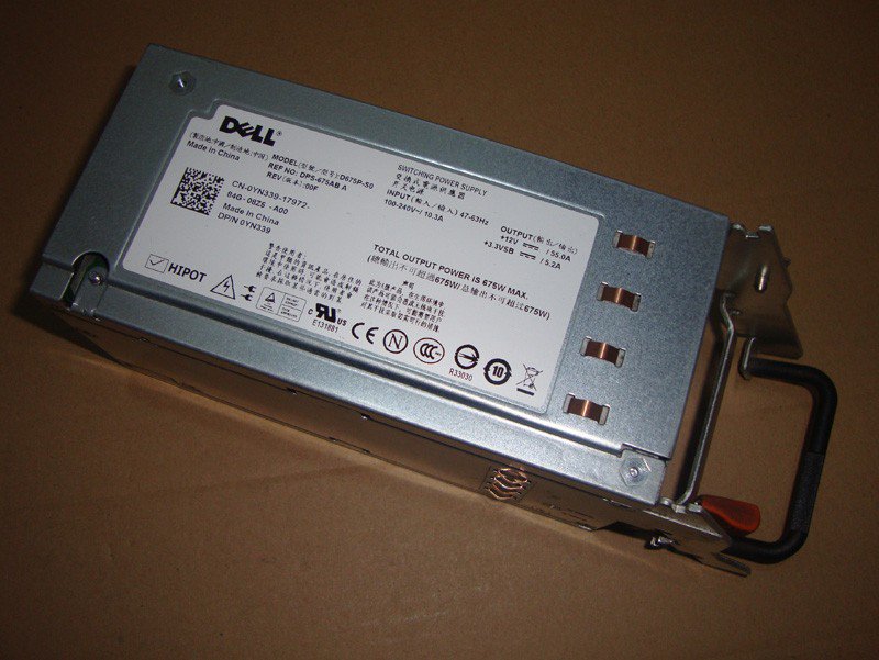 Dell PowerEdge T605 Redundant Power Supply 675W YN339 0YN339 D675P-S0-FKA