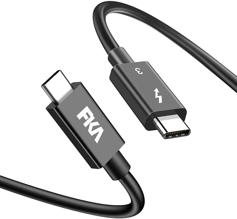 Thunderbolt 3 Cable 3.3ft, 40Gbps Data Transfer, 5K Displays, 100W Charging, Compatible for MacBook, Dell, ThinkPad, HP, Chromebook, and USB-C Devices (0.5M+1M)-FKA