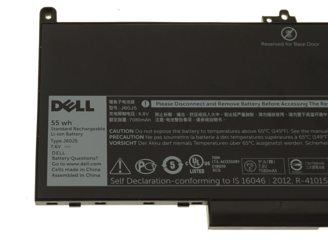 New Dell OEM Latitude E7470 / E7270 4-cell 55Wh Original Laptop Battery - J60J5-FKA
