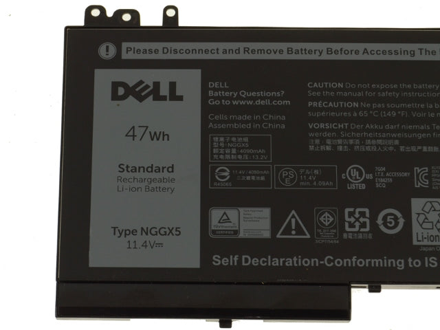 New Dell OEM Latitude E5470 / E5270 / E5570 3-cell 47Wh Original Laptop Battery - NGGX5-FKA