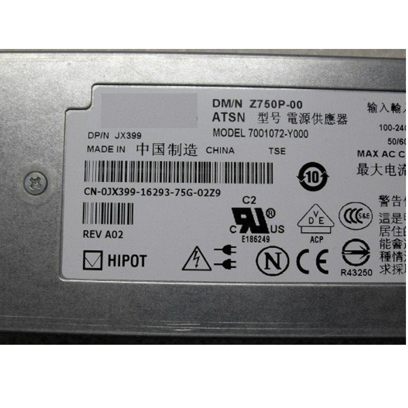 Dell Poweredge 2950 750Watt Power Supply 0JX399 Z750P-00-FKA