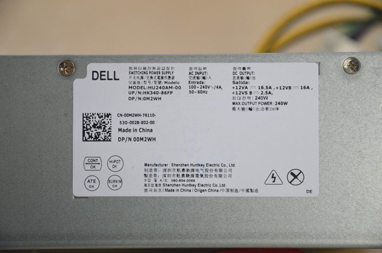 For Dell Optiplex 3040 5040 7040 3650 SFF 240W Power Supply M2WH 0M2WH HU240AM-00-FKA