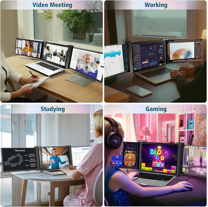 DELL Triple Portable Monitor – 15.6" FHD IPS Screen Extender for Laptops