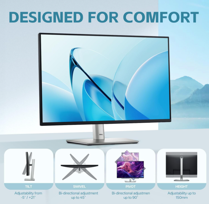 Dell P2425 WUXGA IPS Monitor 24" – Type-C & DisplayPort for Office & Creative Work