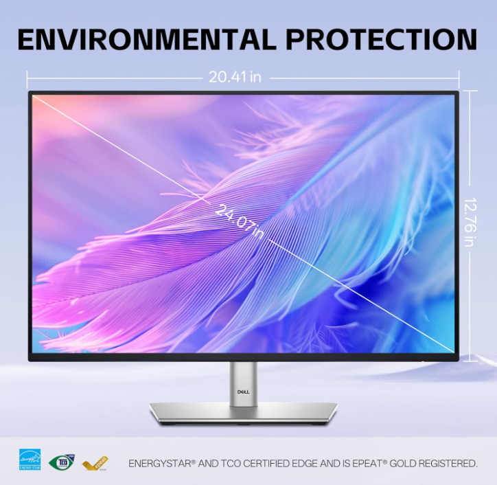 Dell P2425E WUXGA 24" Monitor – USB-C, DisplayPort,1920 × 1200 16:10 IPS Display