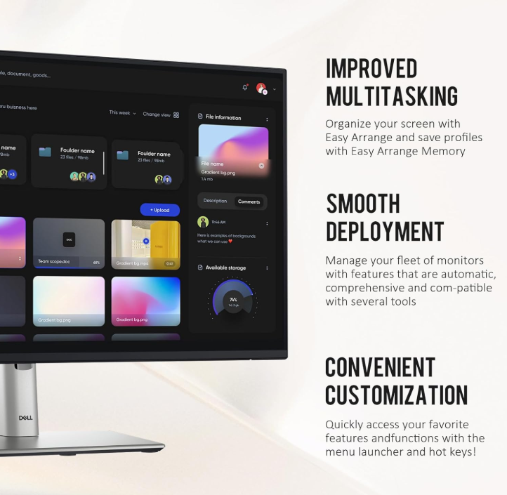 Dell P2425H Monitor 24 Inch – Full HD 1080p IPS Display with DisplayPort & USB-C Connectivity (New)