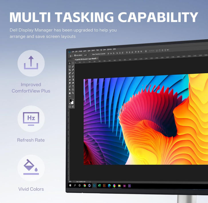 Dell P2425E WUXGA 24" Monitor – USB-C, DisplayPort,1920 × 1200 16:10 IPS Display
