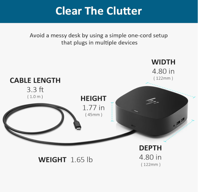 HP G5 Docking Station – USB-C  Dual 4K Display 120W PD