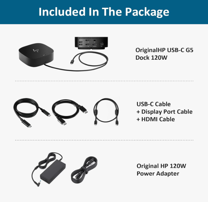 HP G5 Docking Station – USB-C  Dual 4K Display 120W PD