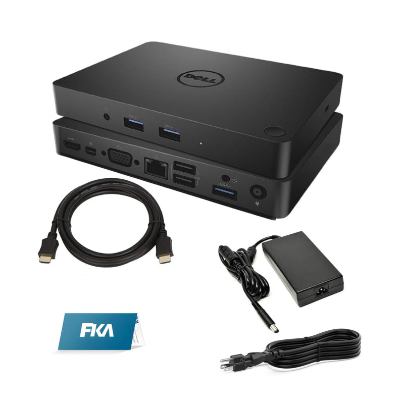 Dell WD15 USB-C Docking Station 4K HDMI VGA with 130W/180W Adapte