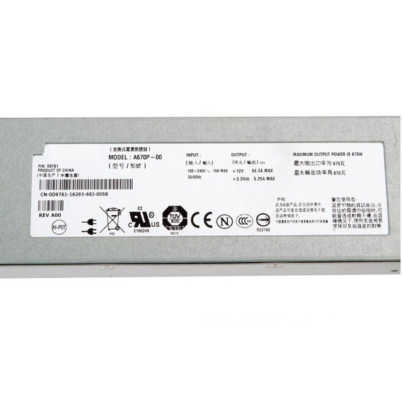 Dell PowerEdge 1950 670Watt Power Supply 0D9761 A670P-00-FKA