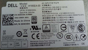 Dell Optiplex 9030 Inspiron All-in-One 5348 185W Power Supply D6V04 0D6V04 CN-0D6V04 H185EA-00 PSU-FKA