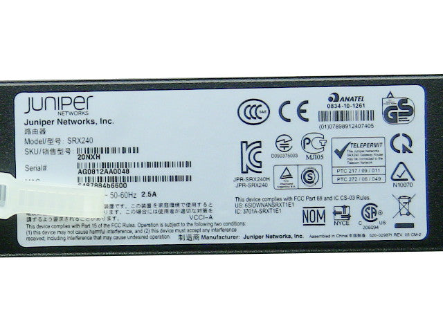 For Dell OEM PowerConnect Juniper SRX240 16 Port Gateway - 20NHX w/ 1 Year Warranty-FKA