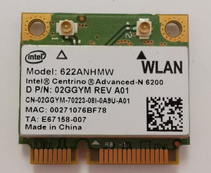 For Genuine Dell Latitude E6410 Intel 6200 Laptop Mini PCI Wifi Wireless Card 622ANHMW 02GGYM-FKA