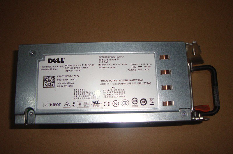 Dell PowerEdge T605 Redundant Power Supply 675W YN339 0YN339 D675P-S0-FKA