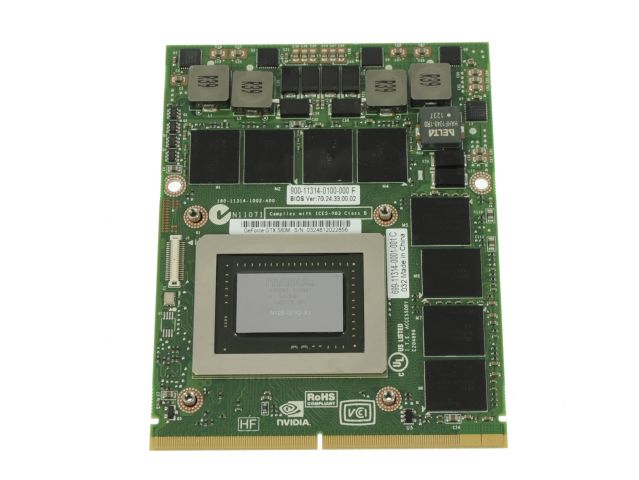 For Dell OEM Alienware M17xR3 / M18x Nvidia GTX 580M 2GB Video Graphics Card - 3MF8R-FKA