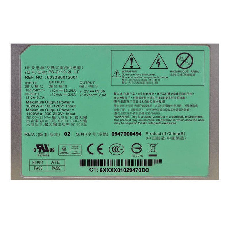 Dell PowerEdge C6100 C6145 1100Watt Power Supply 0XVKF0 PS-2112-2L-FKA