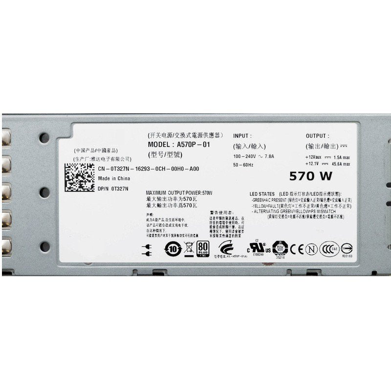 Dell PowerEdge NX3000 570Watt Power Supply T327N 0T327N A570P-01-FKA
