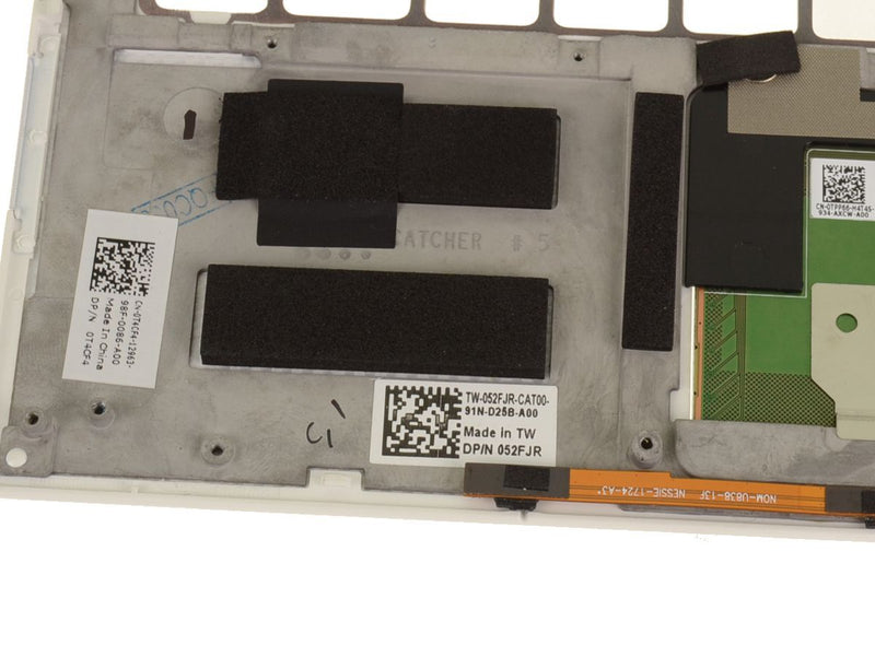 New Dell OEM XPS 13 (9370 / 9380) Touchpad Palmrest Assembly - White - T4CF4 - 52FJR-FKA