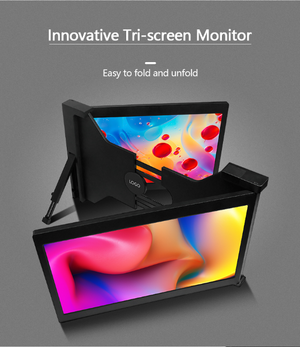 Portable Tri-Screen External Monitor For Laptop USB C Monitor 13.3 inch-FKA