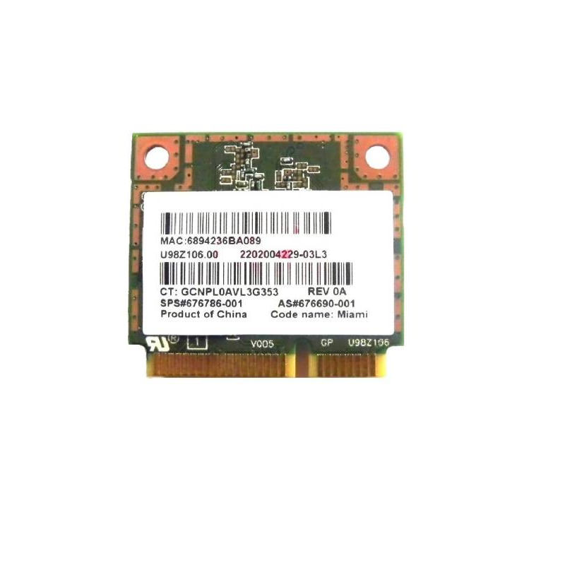 Wireless Adapter Card for Atheros AR5B22 AR9462 802.11a/b/g/n half Mini PCI-E 2.4G/5G Wifi Bluetooth 4.0 for HP SPS 676786-001-FKA