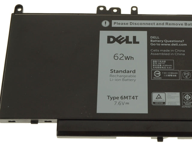 Dell OEM Latitude E5470 / E5570 / Precision 3510 4-cell 62Wh Original Laptop Battery - 6MT4T w/ 1 Year Warranty-FKA