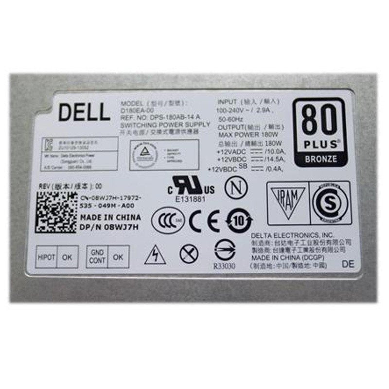 Dell Optiplex 3030 AIO 180W D180EA-00 Power Supply 8WJ7H 08WJ7H-FKA