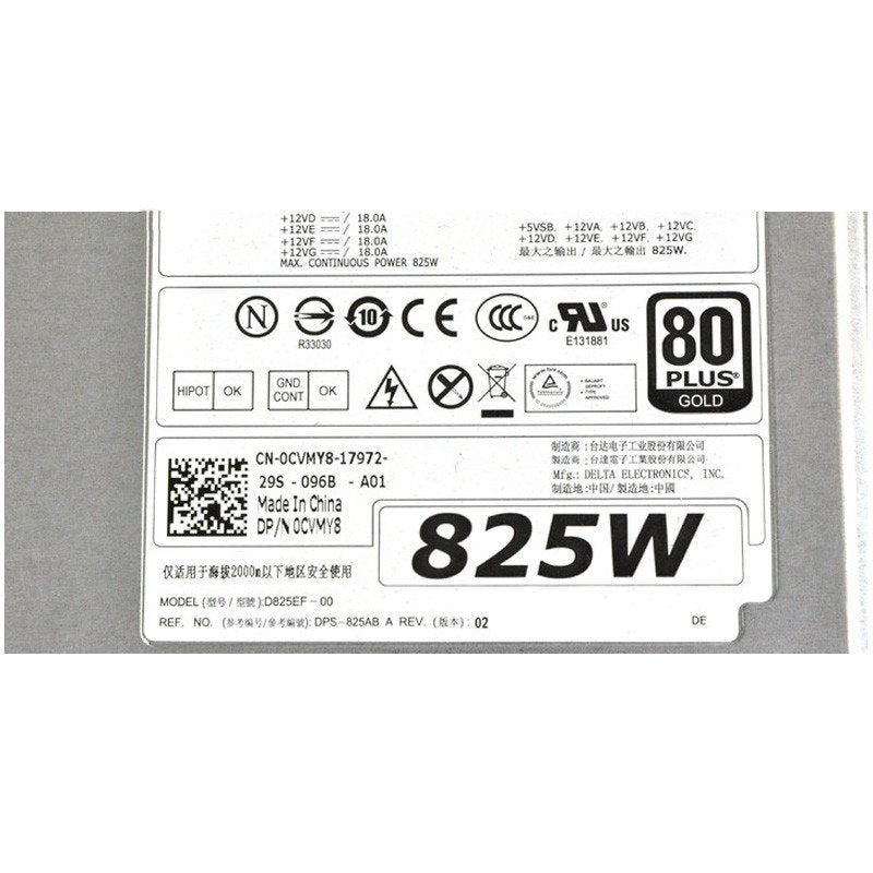 Dell Precision T5600 825Watt Power Supply 0CVMY8 D825EF-00-FKA