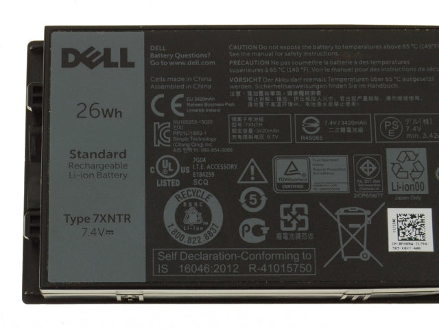 Dell OEM Latitude 12 Rugged Tablet (7202 / 7212) 2-cell 26Wh Original Laptop Battery - 7XNTR w/ 1 Year Warranty-FKA