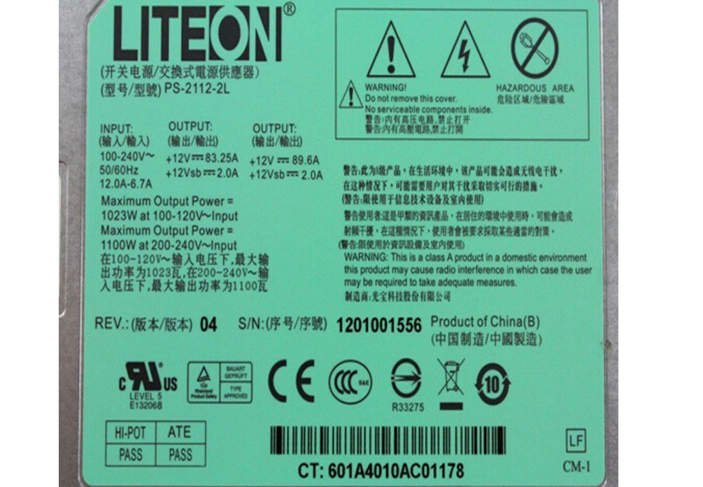 For Dell Poweredge C6100 Power Supply 1100W  PS-2112-2L PSU XVKF0 0XVKF0-FKA