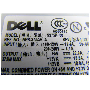 Dell K8956 0K8956 Power Supply for L375P-00 Dimension 9200 XPS 420 375W-FKA