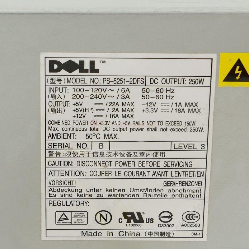 Dell F0894 0F0894 Dimenision Optiplex 250W Power Supply Unit PSU PS-5251-2DFS-FKA