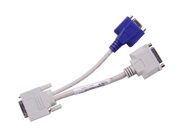 New Dell OEM DVI-I to VGA and DVI-D "Y" Dongle Adapter Cable - 965RK-FKA
