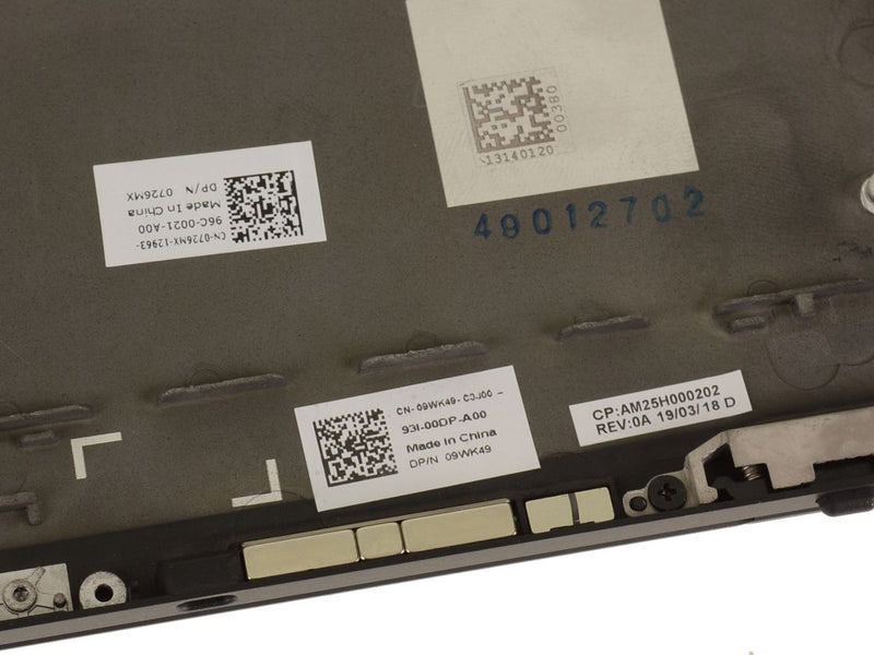 New Dell OEM Latitude 5290 2-in-1 Tablet Back Cover - FP Reader - 726MX - 9WK49-FKA