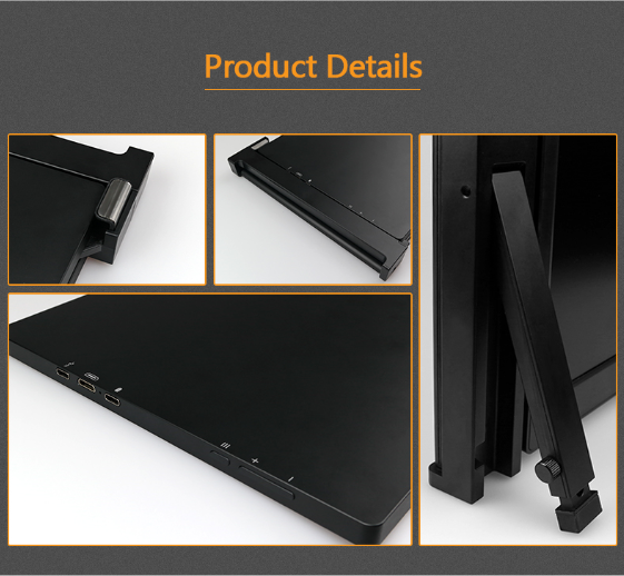 Portable Tri-Screen External Monitor For Laptop USB C Monitor 13.3 inch-FKA