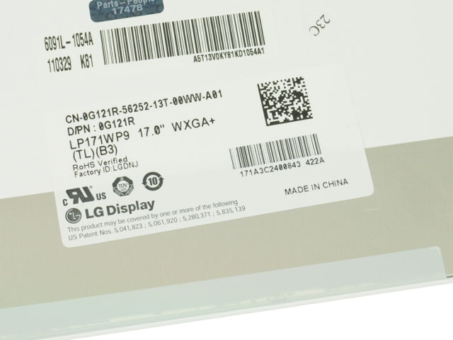For Dell OEM Precision M6500 17" WLED WXGA+ LCD Screen Display - G121R 0G121R CN-0G121R-FKA