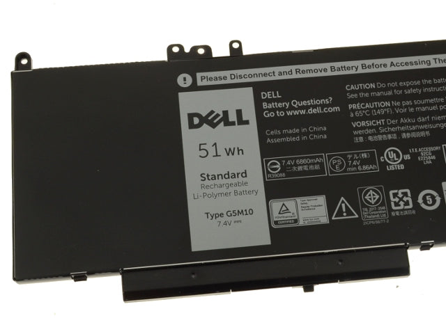 New Dell OEM Latitude E5450 / E5550 4-cell 51Wh Original Laptop Battery - G5M10-FKA