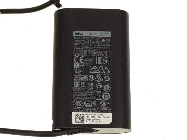 For Dell OEM 45-watt AC Power Adapter with USB Type-C Connector - 45 Watt - T6V87 - HDCY5 - P13YF-FKA