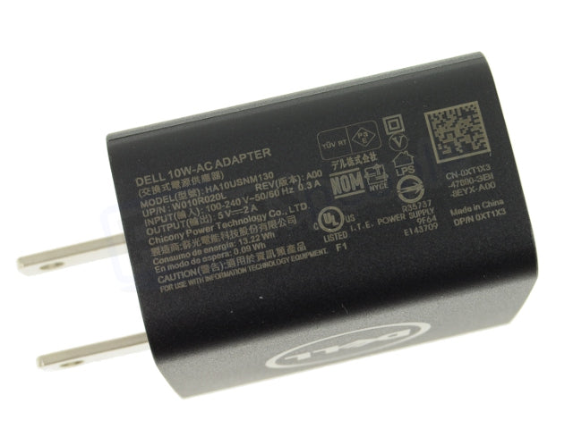 For Dell OEM Venue Tablet Charger USB AC Power Adapter 10 Watt - 10W - XT1X3-FKA
