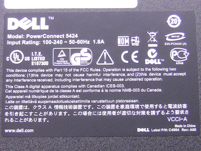 For Dell OEM PowerConnect 5424 24 Port Stackable Network Switch - M023F w/ 1 Year Warranty-FKA