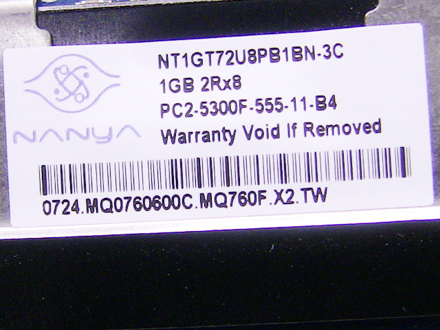 For Dell OEM DDR2 667Mhz 1GB PC2-5300F ECC RAM Memory Stick - NP948 w/ 1 Year Warranty-FKA