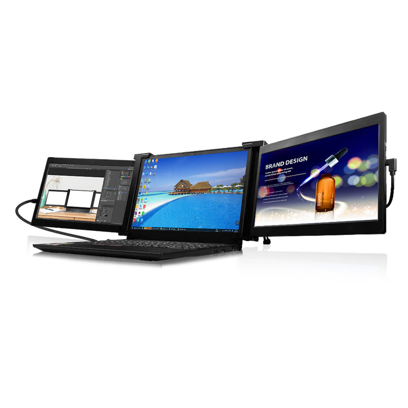 Portable Tri-Screen External Monitor For Laptop USB C Monitor 13.3 inch-FKA