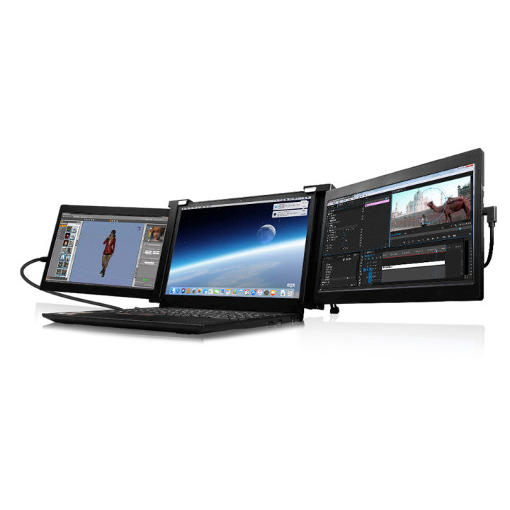 Portable Monitor For Laptop Dual Three Screen 1080P IPS Display 11.9 Inch-FKA