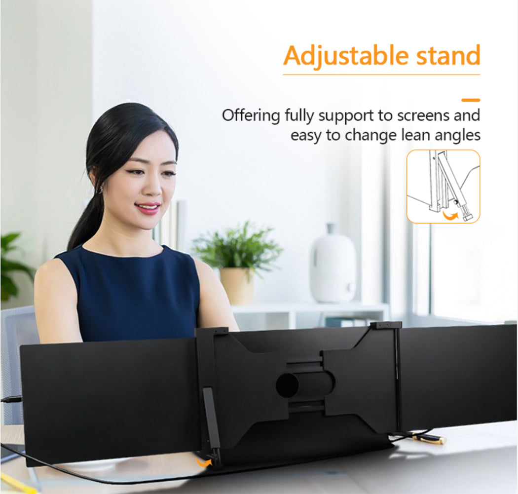 Portable Monitor For Laptop Dual Three Screen 1080P IPS Display 11.9 Inch-FKA