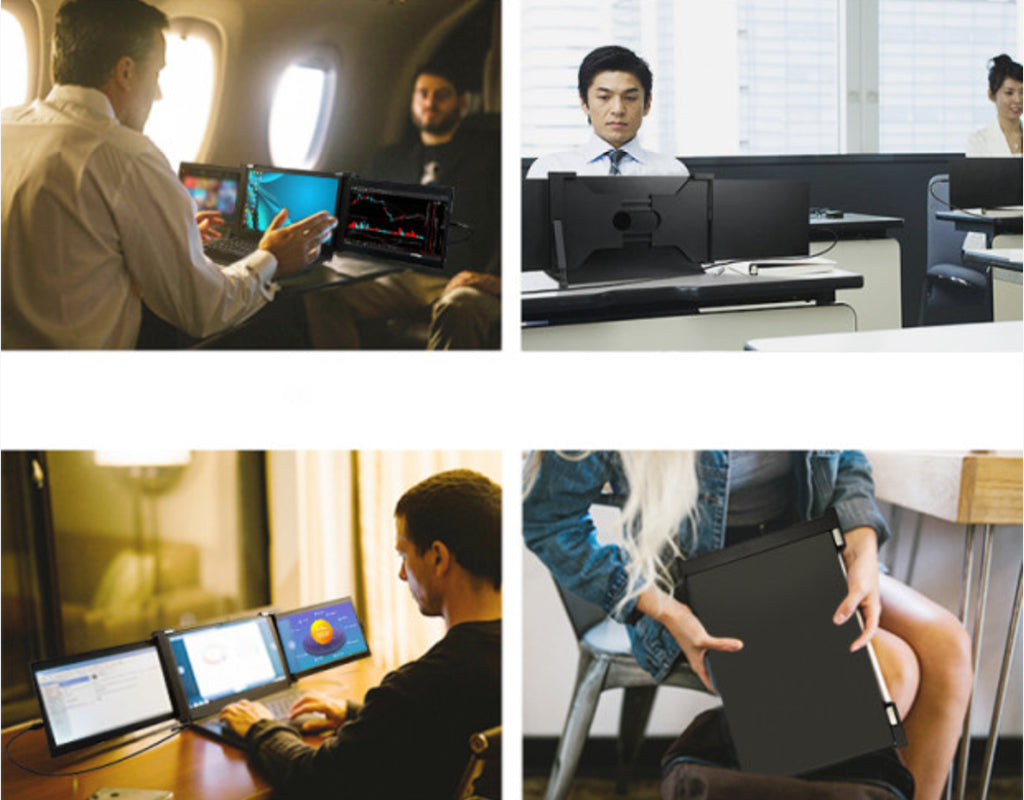 Portable Monitor For Laptop Dual Three Screen 1080P IPS Display 11.9 Inch-FKA
