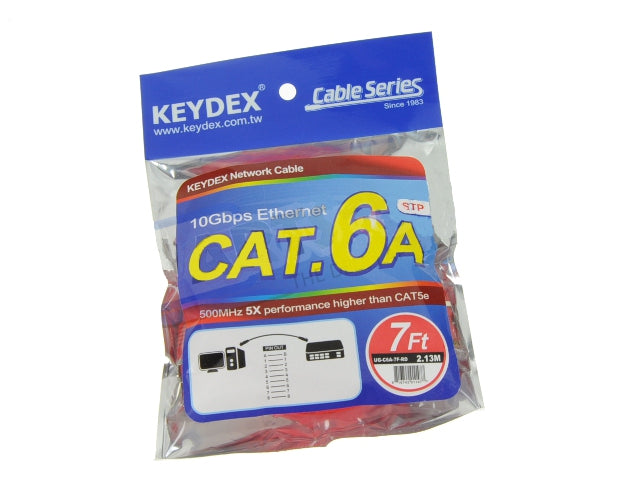 NEW! 7 Foot Category 6 Ethernet Patch Cable (RED) - 7 Feet-FKA