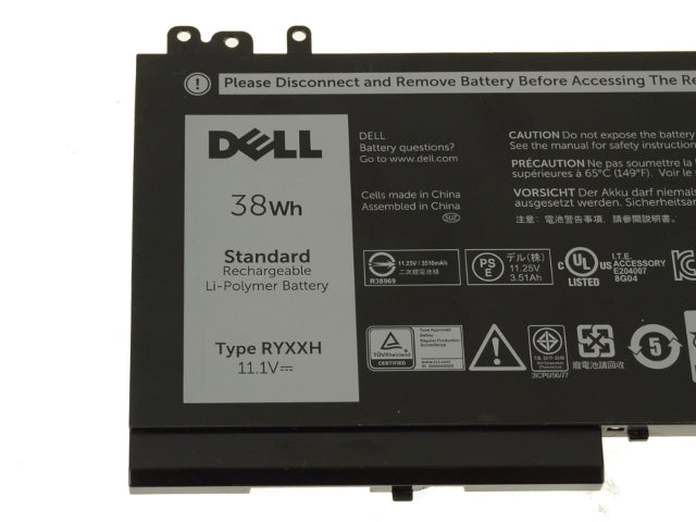Dell OEM Latitude E5250 E5450 / E5550 3150 / 3160 3-cell 38Wh Original Laptop Battery - RYXXH w/ 1 Year Warranty-FKA