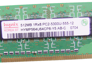 For Dell OEM DDR2 667Mhz 512MB PC2-5300U Non-ECC RAM Memory Stick - HYMP564U64CP8 - WM551 w/ 1 Year Warranty-FKA