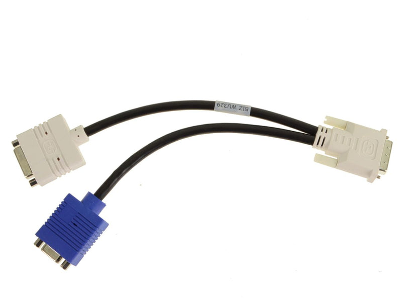 For Dell OEM Splitter Monitor Cable DVI-I Dual Link Male to VGA Female and DVI-D Female Split Cable Adapter - WU329-FKA
